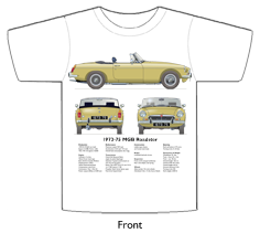MGB Roadster (wire wheels) 1973-75 T-shirt Front